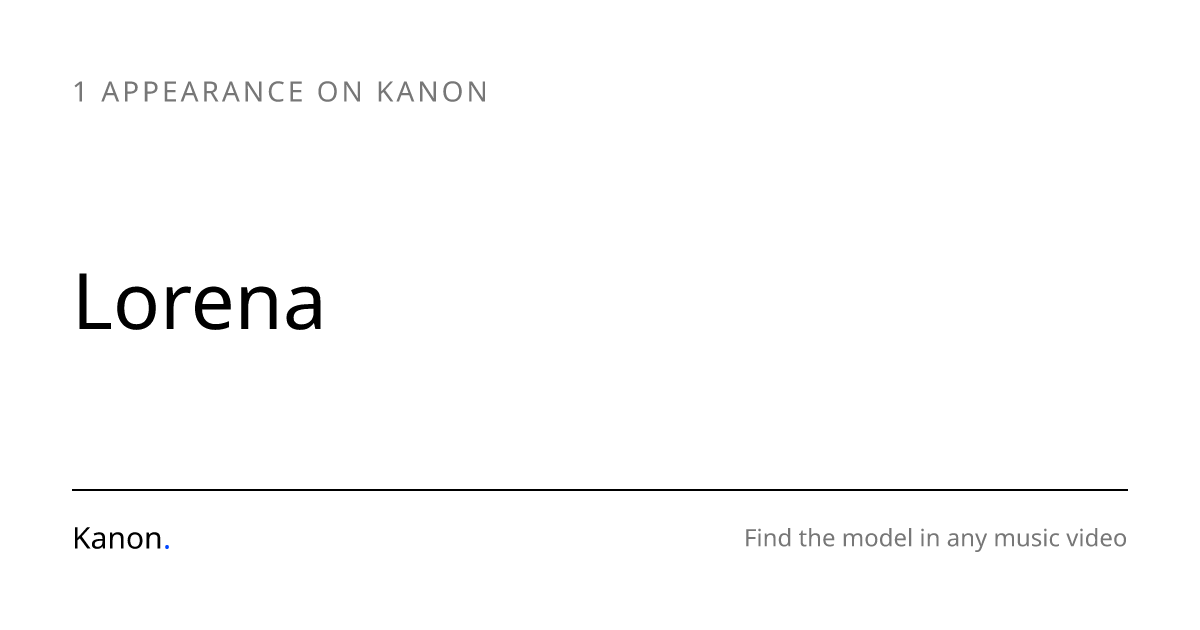 Lorena — Music Video Appearances & Instagram | Kanon